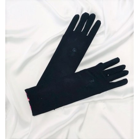 Gants en lycra brodé