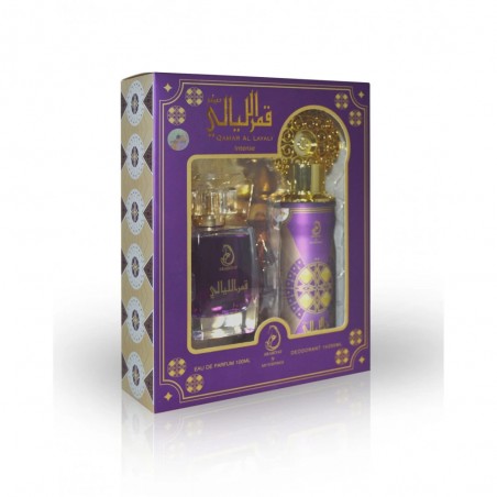 Coffret Qamar Al Layali Intense Eau de parfum 100ML & Spray Désodorisant - 200ML