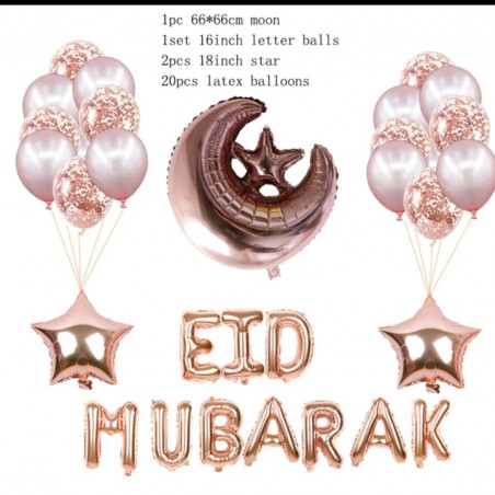 DÉCORATIONS EID MOUBARAK BALLONS EN ALUMINIUM