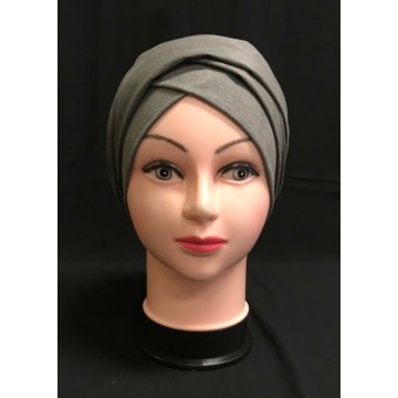 Turban velours "Peau de pêche"