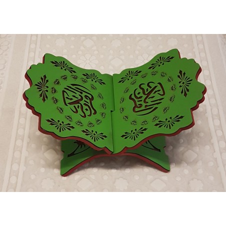 PORTE CORAN EN BOIS LUXE - VERT - 18 x 30 cm