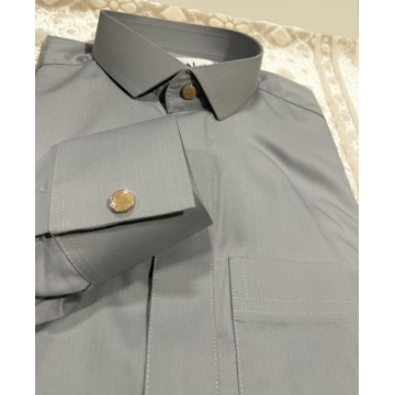 Qamis Gris Foncé -- Homme