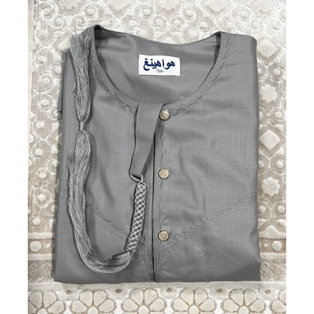Qamis Saoudien Gris Foncé  -- Homme
