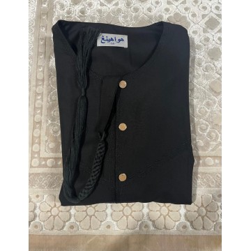 Qamis Emirati noir -- Homme