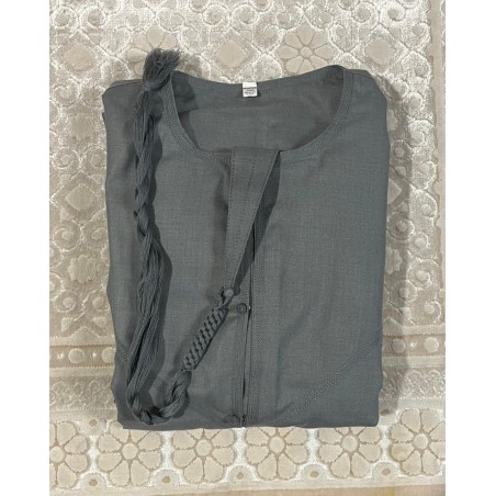 Qamis Saoudien Gris Foncé -- Homme