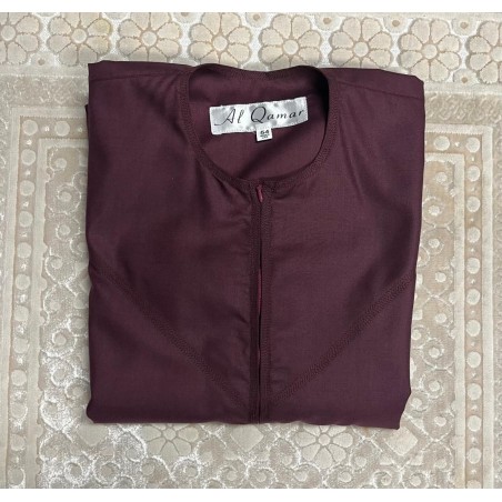 Qamis manches courte Bordeau -- Homme