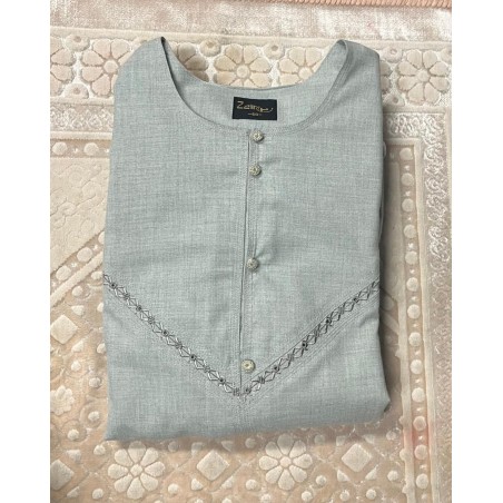 Qamis Emirati Gris foncé -- Homme