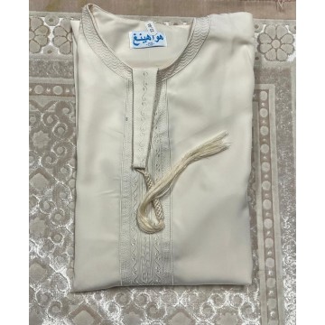 Qamis Emirati Beige -- Homme