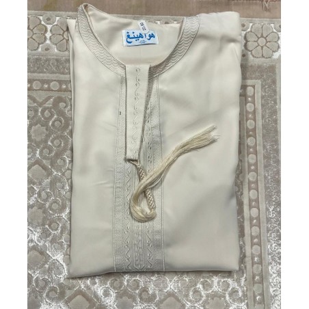 Qamis Emirati Beige -- Homme
