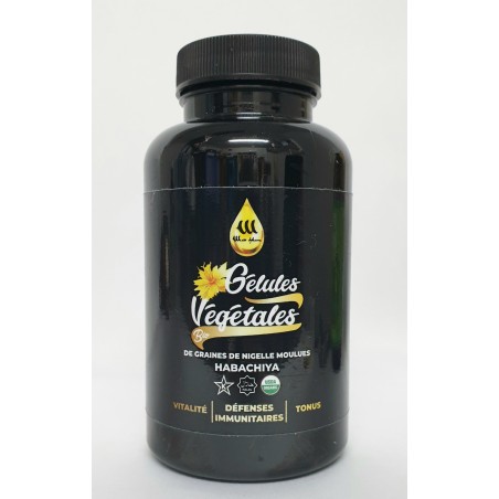 60 Gélules Végétales BIO à la Graine de Nigelle moulues Habachiya - 41g - Wadi Shibam