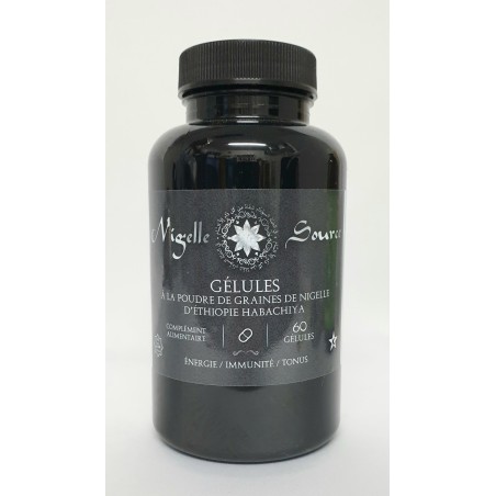 60 Gélules Végétales à la Graine de Nigelle - Habachiya – Vitalité, Défenses Immunitaires et Tonus – Nigelle Source