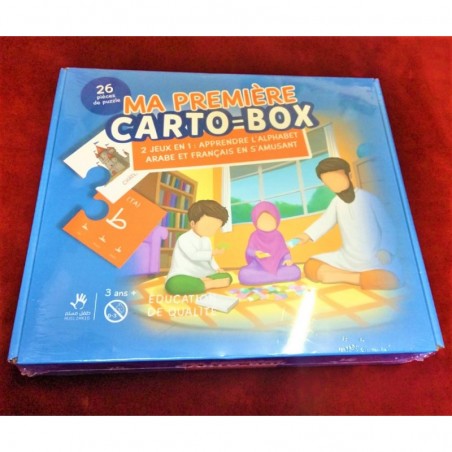Puzzle Ma première CARTO-BOX - 2 jeux en 1 : Appendre l'Alphabet Arabe et Français en s'amusant - MUSLIMKID