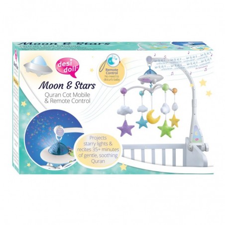 Mobile Bébé Coranique lumineux « Lune étoiles» Télécommandé - Mobile Moon & Stars Desi Doll