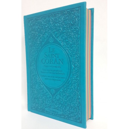 Le Saint Coran Rainbow (Arc-en-ciel) - Français/Arabe/Phonétique - Edition de luxe (Couverture Cuir)
