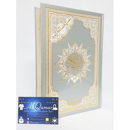 CORAN TAJWID GRAND FORMAT GRIS ARGENTÉ (WARSH)