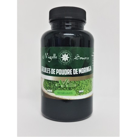 Gélules de poudre de Moringa Bio - 60 Gélules - Nigelle Source