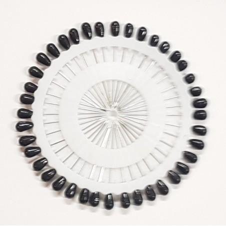 Rond d'épingles noires pour hijab forme goutte