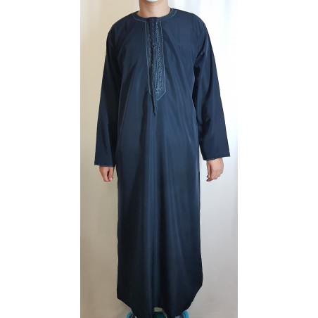 Qamis cravate manches longues
