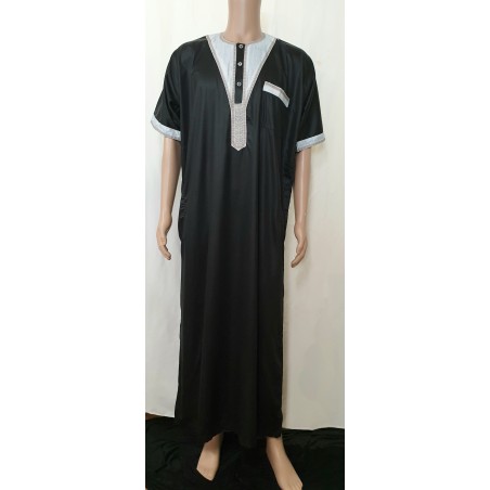 QAMIS ALTAWON MANCHES COURTES NOIR